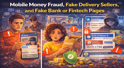 Mobile Money Fraud, Fake Delivery Sellers, and Fake Bank or Fintech Pages